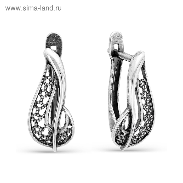 Серьги «Люмен», посеребрение с оксидированием Серьги «Люмен», посеребрение с оксидированием
