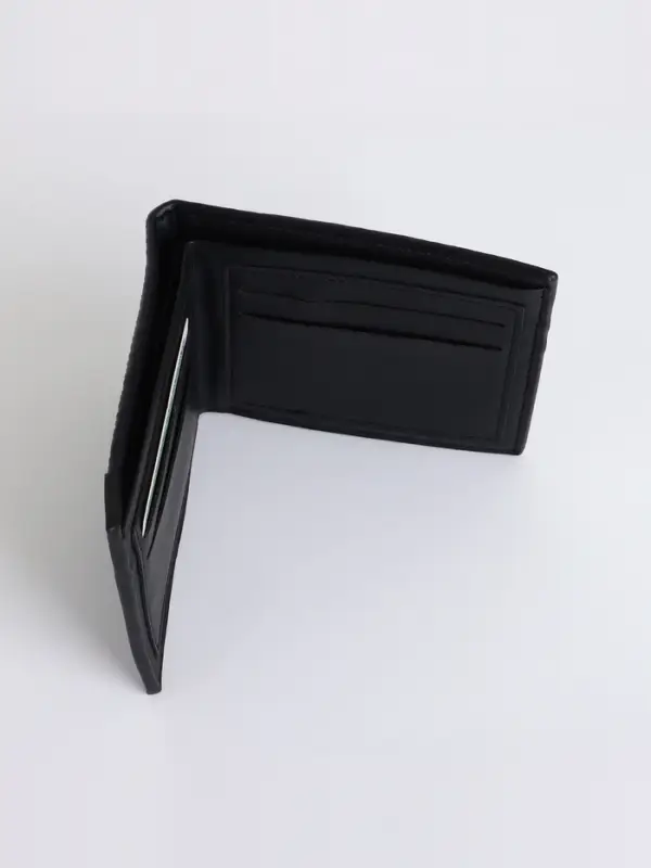 Портмоне мужское, без застёжки, чёрное