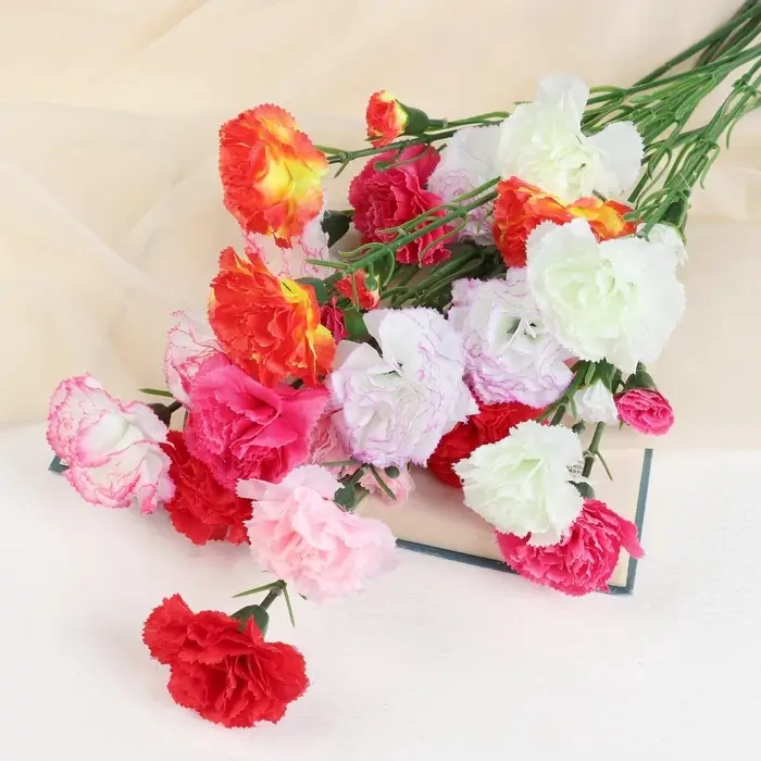 Цветы искусственные &laquo;Куст гвоздики&raquo;, h=70 см, d=7 см, МИКС