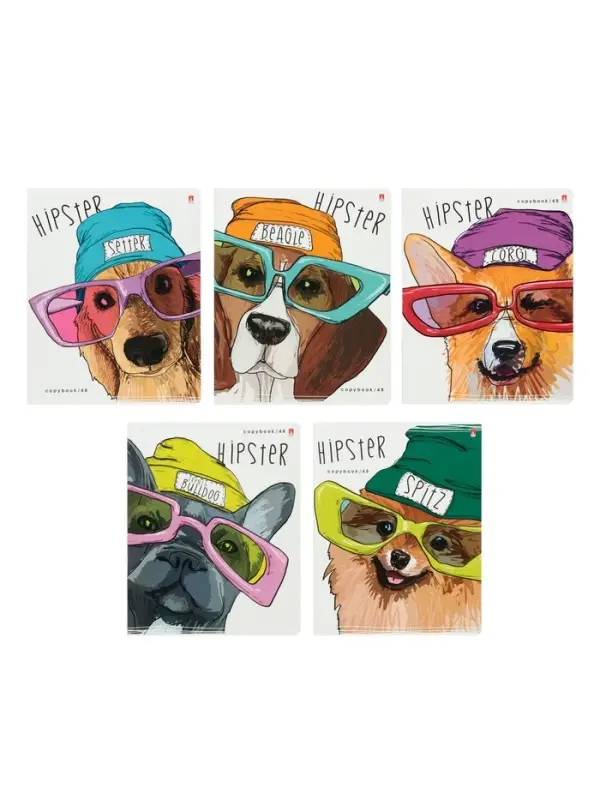 ТЕТРАДЬ 48Л. "ПСЫ НА СТИЛЕ" 5 ВИДОВ