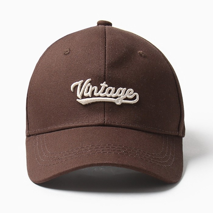 Кепка MINAKU "Vintage", цвет коричневый, размер 54-56