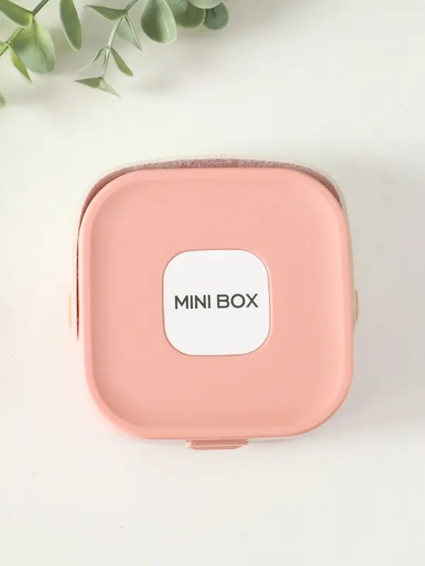 Шкатулка пластик для украшений с зеркалом, с ручкой 3 ячейки, 3 полосы, персик 9х9х3,8 см