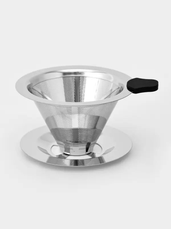 Воронка-дриппер V60 для заваривания кофе &laquo;Пуровер&raquo;, 10&times;6 см, 304 сталь