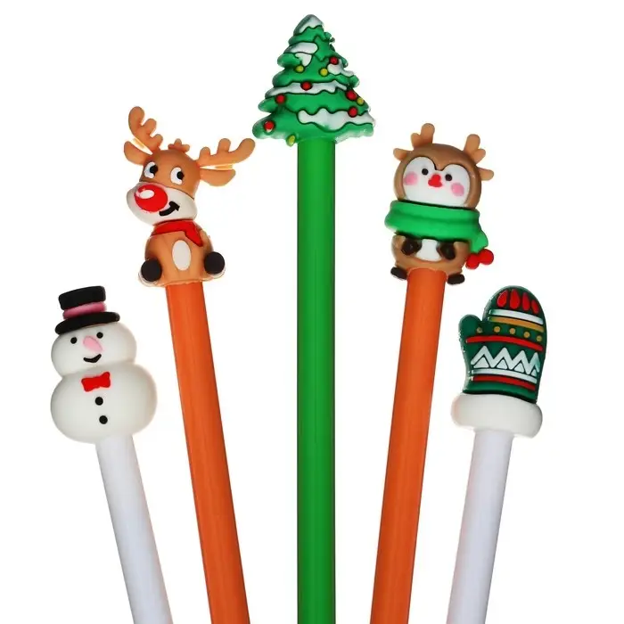 Ручка - прикол гелевая Calligrata «Новый год», неавтоматическая, чёрные чернила, 0.38 мм, подарочная, МИКС Ручка - прикол гелевая Calligrata «Новый год», неавтоматическая, чёрные чернила, 0.38 мм, подарочная, МИКС