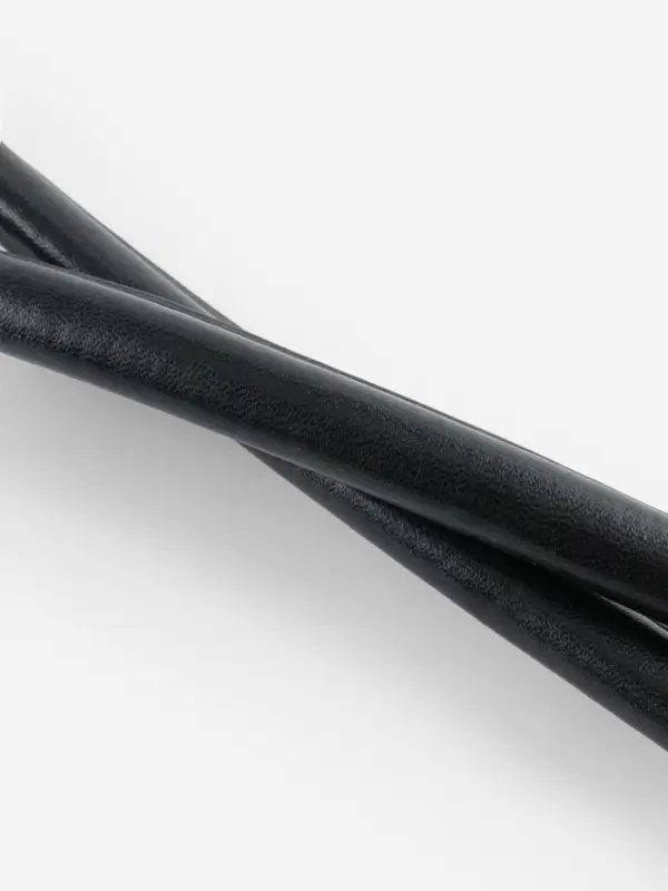 Ручка для сумки, 60&times;1 см, с пришивными петлями 3.5 см, цвет чёрный, серебряный