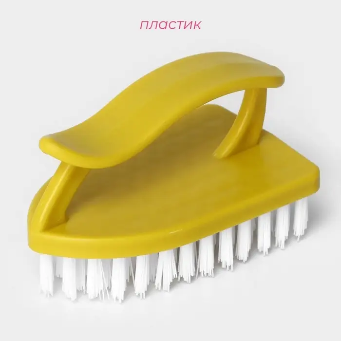 Щётка утюжок для уборки Доляна, с ручкой, пластик, хозяйственная, 10&times;6&times;5.5 см, МИКС