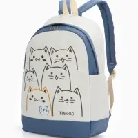 Рюкзак школьный на молнии, с карманами, с рисунком, размер 30&times;14&times;43 см, синий