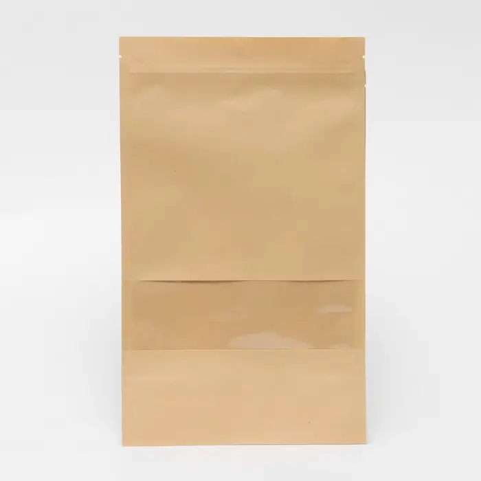 Пакет Zip - lock Крафт с прямоугольным окном 18×30 см Пакет Zip - lock Крафт с прямоугольным окном 18×30 см