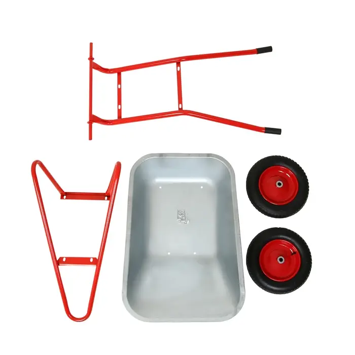 Тачка строительная, 2 пневмоколеса, груз/п 320 кг, объём 110 л, оцинкованный кузов 0,8 мм, Greengo Тачка строительная, 2 пневмоколеса, груз/п 320 кг, объём 110 л, оцинкованный кузов 0,8 мм, Greengo