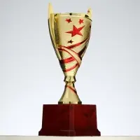 Кубок золотой 183C, наградная фигура, подставка пластик, 17&times;8.5&times;6.5 см