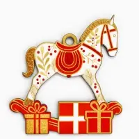 Ёлочная игрушка деревянная &laquo;Новогодний конь&raquo;, набор 10 шт.