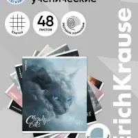 Тетрадь 48 листов в клетку ErichKrause Cloudy Cats, МИКС