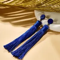 Серьги &laquo;Кисти&raquo;, гармония, синие, L, кистей, 10.5 см