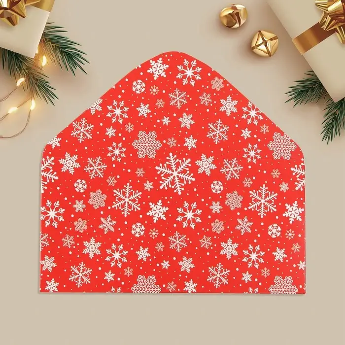 Конверт для денег &laquo;Снежинки&raquo;, 16.5 х 8 см
