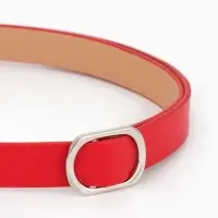 Ремень жен, 04-01-02-07, 2,5*0,3*110 см, без винта, пряжка серебро, затяжка, красный