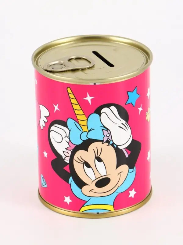 Копилка металлическая, 9.5 см &times; 7.5 см &times; 7.5 см, Минни Маус