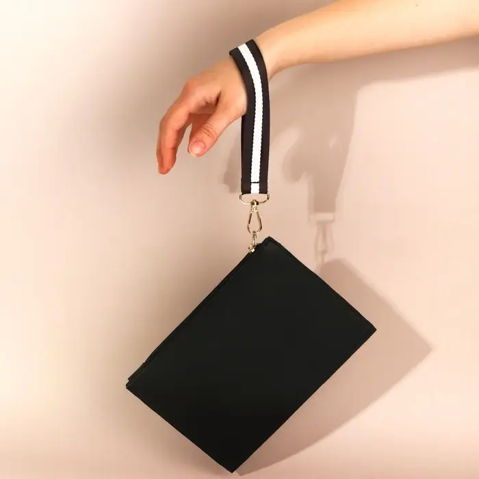 Ручка-петля для сумки, стропа, 20×2.5 см, коричневая, белая Ручка-петля для сумки, стропа, 20×2.5 см, коричневая, белая