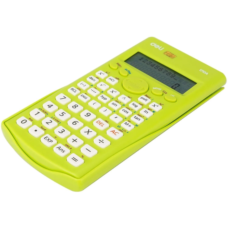 Калькулятор научный (ЕГЭ) Deli E1710A,10-р,2 стр,240 ф.,бат.,162х84мм,зел