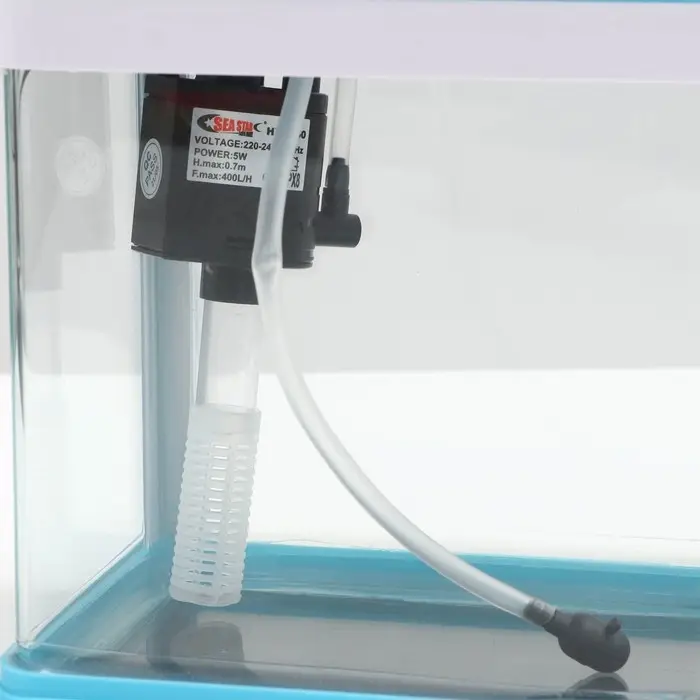 Аквариум SeaStar HX-180F в комплекте: LED-лампа, фильтр, 3,5 л, синий