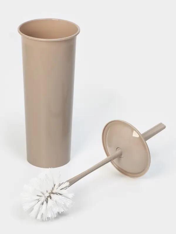 Ёршик для унитаза Idiland Rambai, d=11.5 см, h=36.5 см, с подставкой, пластик, бежевый