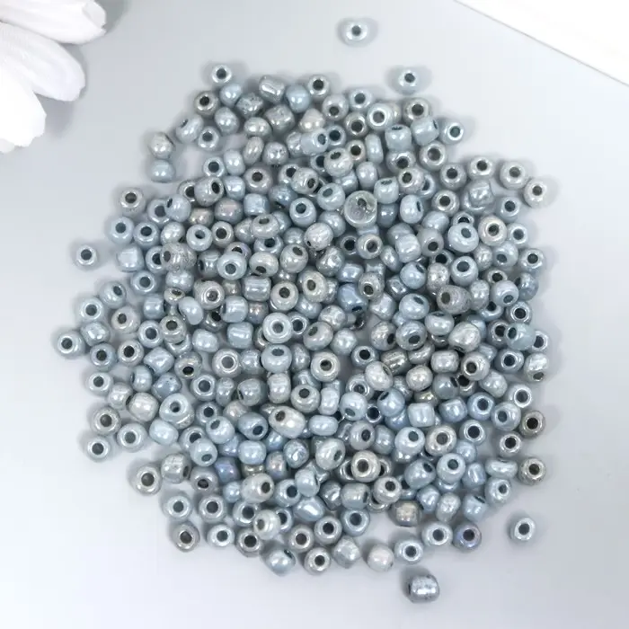 Бисер стекло 6/0  Бисер стекло 6/0 "Цветная серединка. Серый" 30 гр