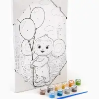 Картина по номерам с подрамником &laquo;Чебурашка с шарами&raquo;, 20&times;30 см