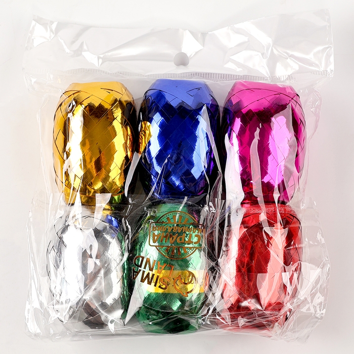 Набор декоративных сияющих лент, длина 10 м, цвет МИКС, набор 6 шт. Набор декоративных сияющих лент, длина 10 м, цвет МИКС, набор 6 шт.