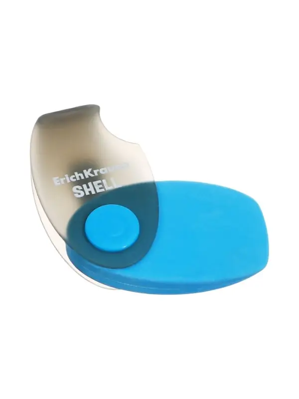 Ластик в пластиковом футляре ErichKrause Shell, мягкий, гипоаллергенный, МИКС