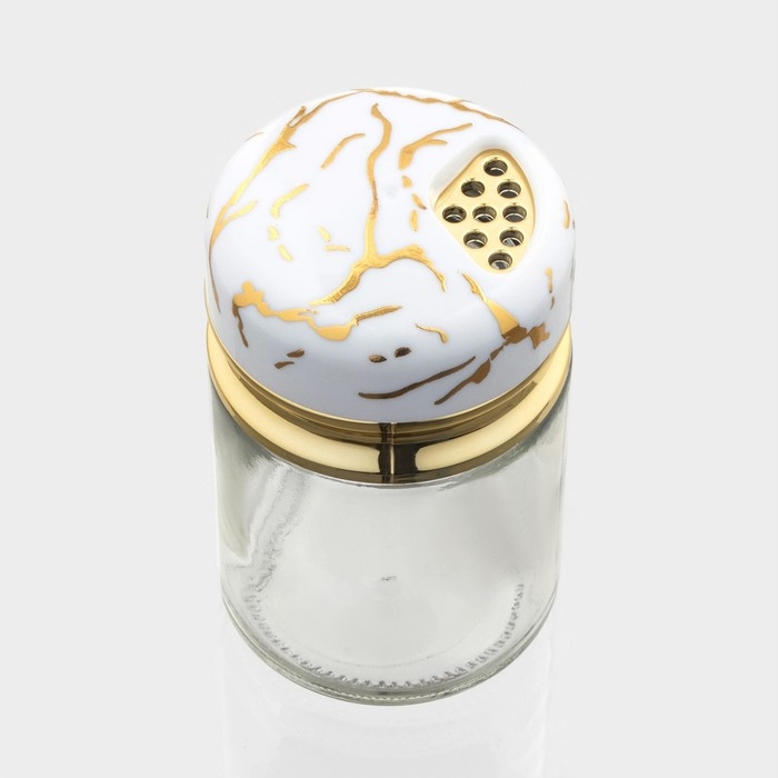 Солонка стеклянная Magistro «Белый мрамор», 150 мл, 5,5×9,5 см Солонка стеклянная Magistro «Белый мрамор», 150 мл, 5,5×9,5 см