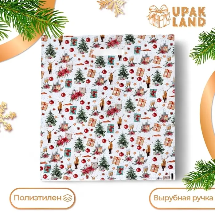 Пакет «Рождественский вечер», полиэтиленовый с вырубной ручкой, 38×47 см Пакет «Рождественский вечер», полиэтиленовый с вырубной ручкой, 38×47 см