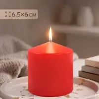 Свеча цилиндр 6&times;6.5 см, красный
