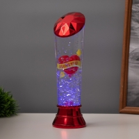 Лава лампа «Сердце» LED 3хААА, USB красный 6,5х6,5х23,7см