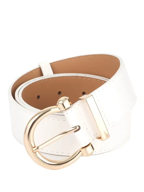 Ремень женский, 4&times;110 см, без винта, пряжка золотистая, 1 прокол, белый