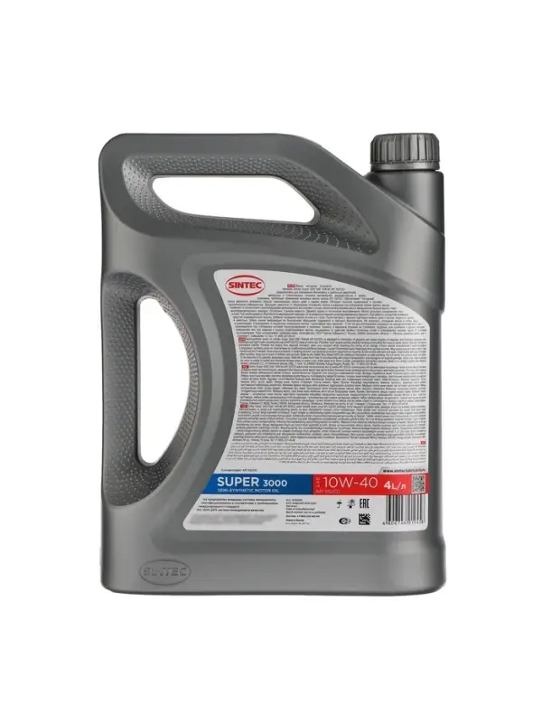 Масло моторное Sintec Super 3000 10W-40, SG/CD, п/синтетическое, 4 л 600240