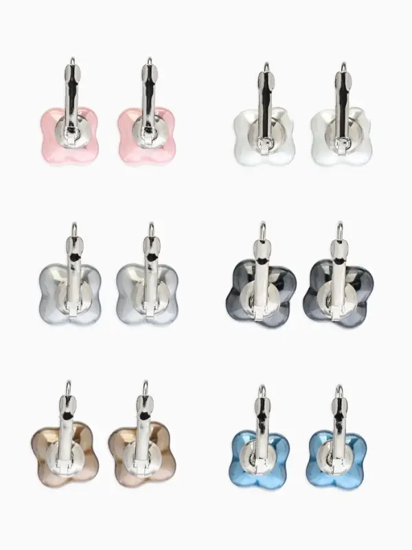 Серьги пластик &laquo;Цветок Майорика&raquo;, МИКС в серебре