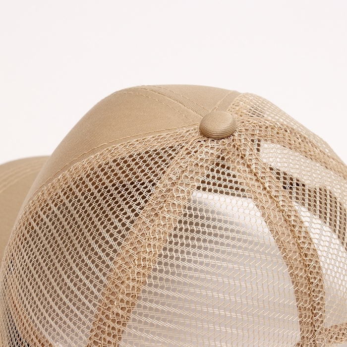 Кепка детская для девочки с сеткой, цвет бежевый, р-р 54 Кепка детская для девочки с сеткой, цвет бежевый, р-р 54