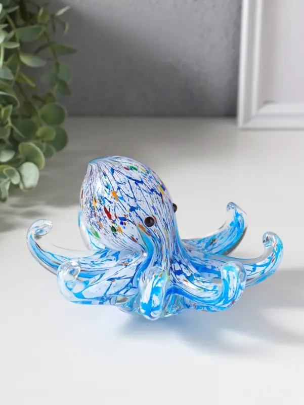 Сувенир стекло "Осьминог" под муранское стекло 15,5х15,5х8,5 см