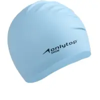 Шапочка для плавания взрослая ONLYTOP, силиконовая, 56 г, обхват 54-60 см, голубая