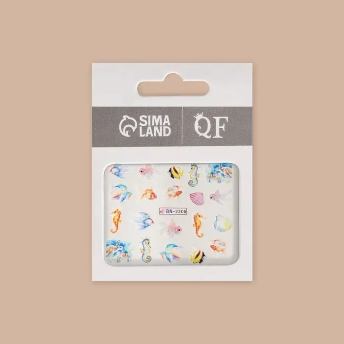 Слайдеры для ногтей «Рыбки», разноцветные