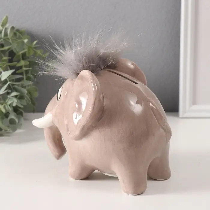 Копилка для денег &laquo;Лохматый мамонтёнок&raquo;, керамика, 11.5&times;14.9&times;12.1 см