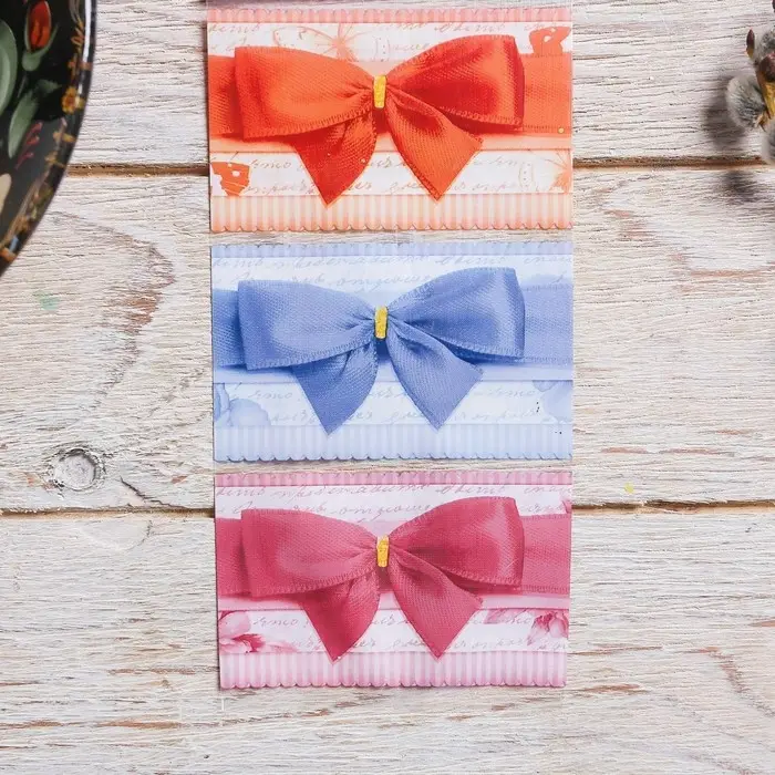 Термонаклейки на 7 яиц &laquo;Бантики&raquo; на пасху, 7,3 х 34,2 см.