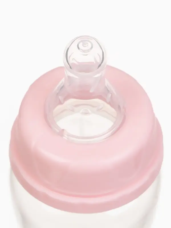 Бутылочка для кормления Крошка Я Basic, классическое горло, от 0 мес., 60 мл (мерная шкала до 40 мл), розовый
