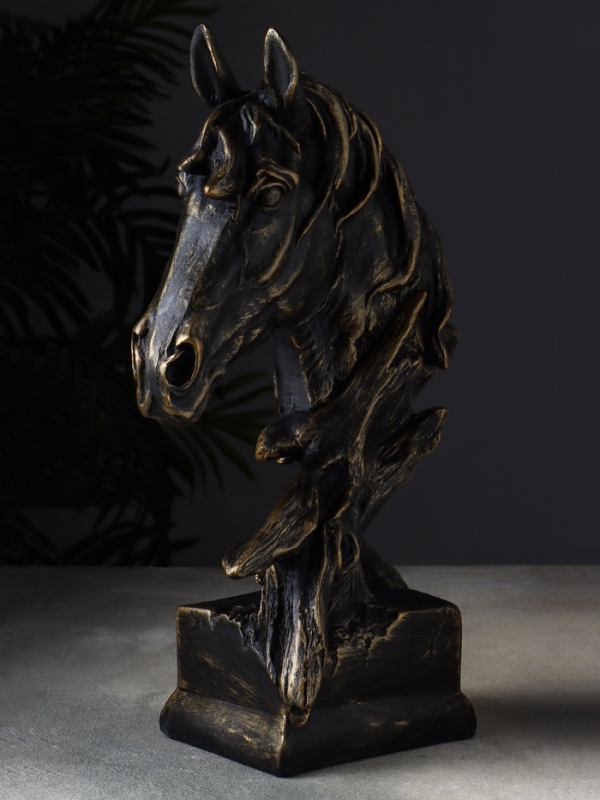 Копилка Копилка "Голова лошади" 14х23х41 см, чёрное золото