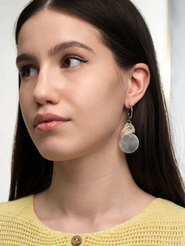 Серьги &laquo;Морской мир&raquo;, чешуя, белые в серебре