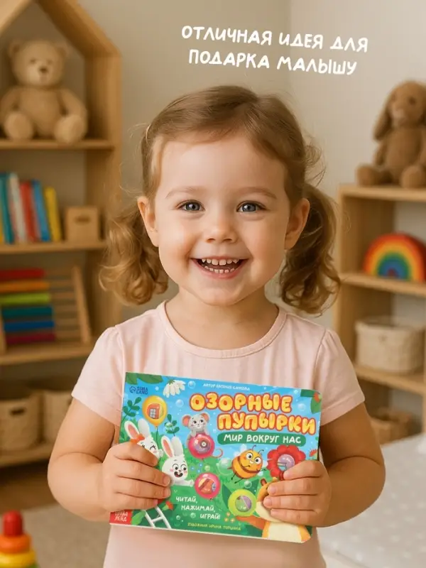 Картонная книга &laquo;Озорные пупырки. Мир вокруг нас&raquo;, 12 стр.