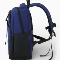 Рюкзак, 27*13*38,5 см, 2 отд 3н/карм, Комби, Водонепрон. дно, синий/черн