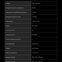 Встраиваемая микроволновая печь HBW 2560WG 25л