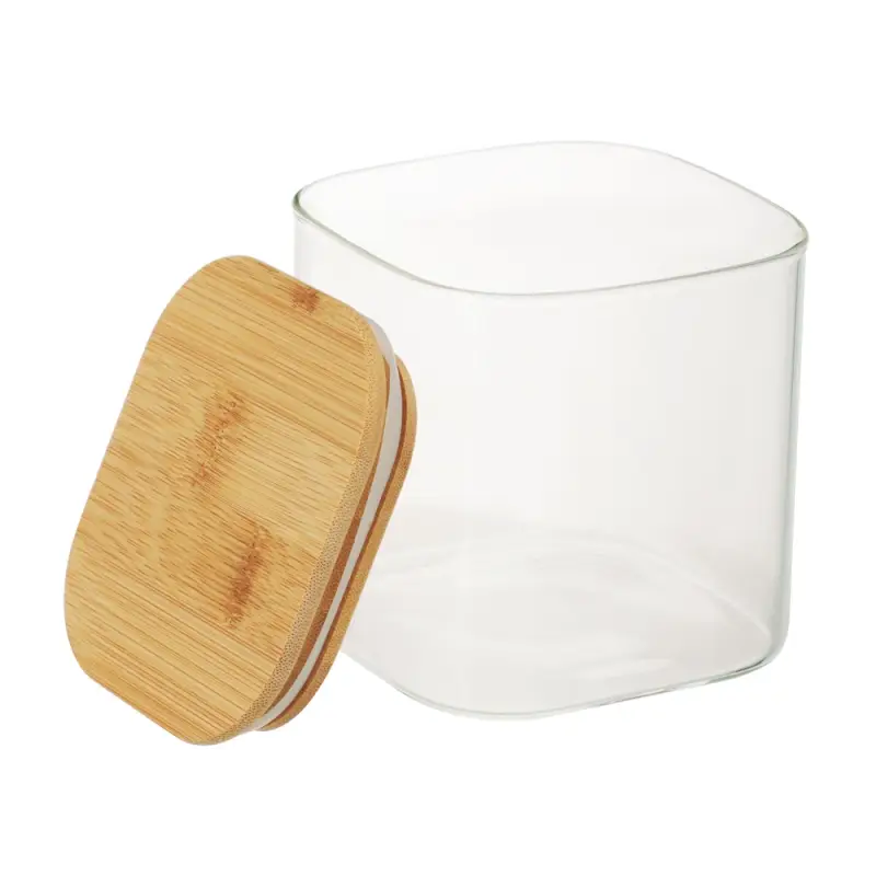VETTA ЭКО Вуд Банка для хранения 750мл, 10,5х10х10см, стекло, бамбук