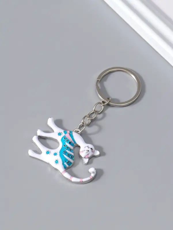 Брелок металл "Раскрашенные котики" МИКС 3,2х4х0,5 см