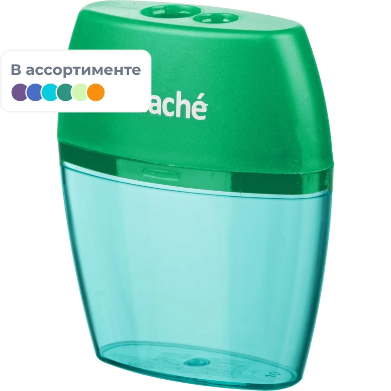 Точилка Attache, 2 отверстие, с контейнером, в ассорт